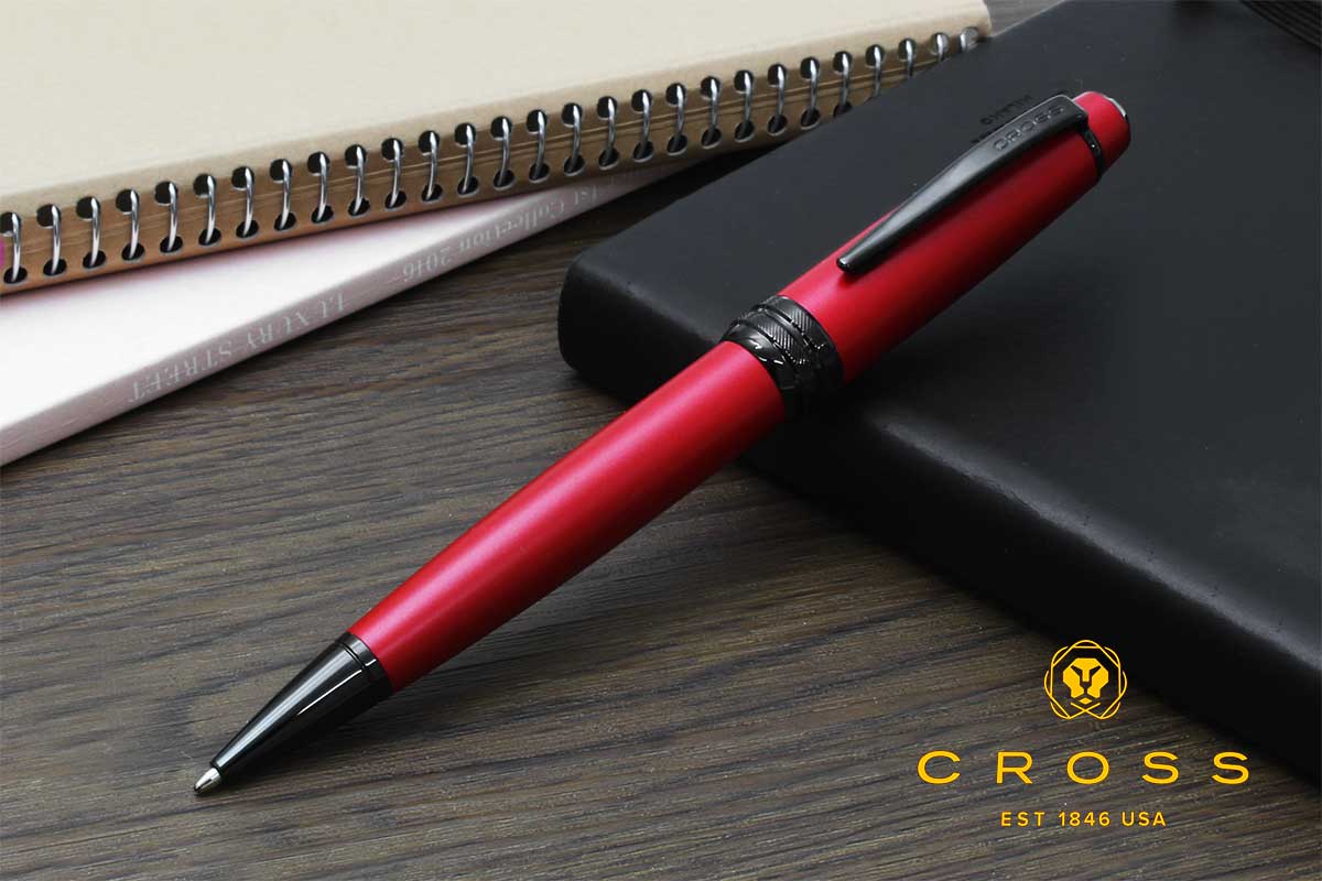 MADE IN USA アメリカ製 美品Bailey/ベイリー クロス(CROSS) ボールペンBAILEY ベイリー マットレッドラッカー